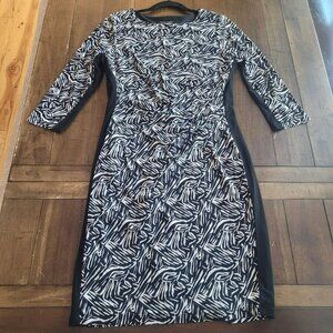 Black Label By Evan-Picone Zebra Print Bodycon Dress Size 8